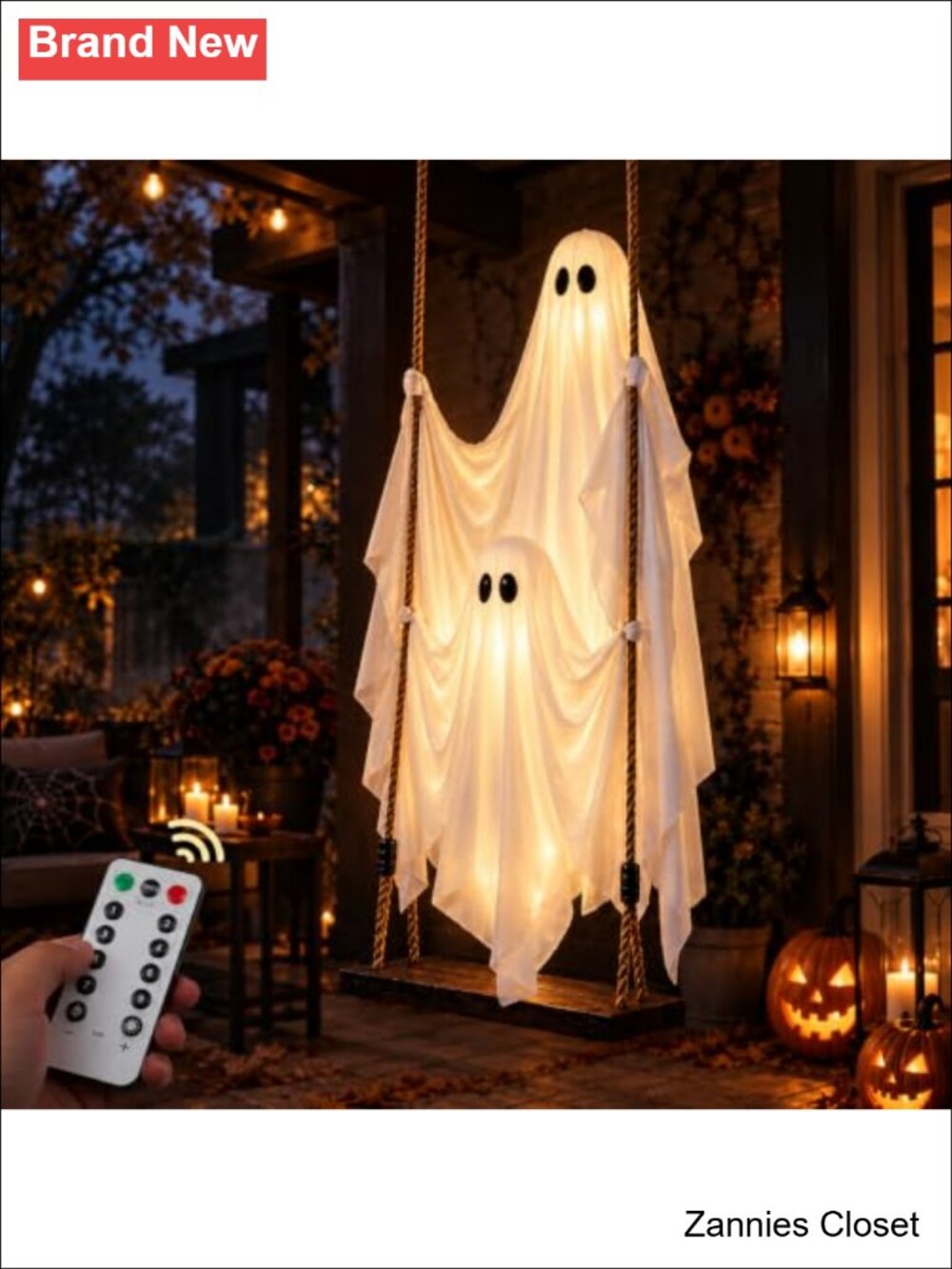 👻 5 FT Large Swinging Ghost Halloween Hanging Decoration Outdoor Lighted Yard